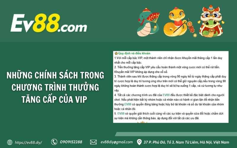 Những chính sách trong chương trình thưởng tăng cấp của VIP